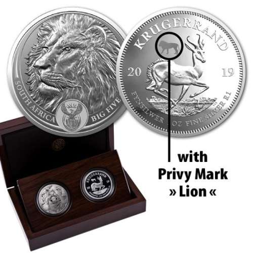 2019 SILVER 1oz Big 5 Lion & Krugerrand Proof Set