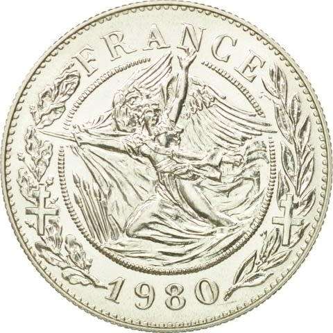 1980 France, Général De Gaulle SILVER Coin