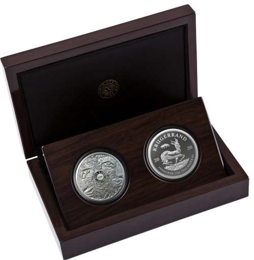 2020 BIG 5 Leopard 1oz & Krugerrand Privy 1oz Silver Proof Coin Set