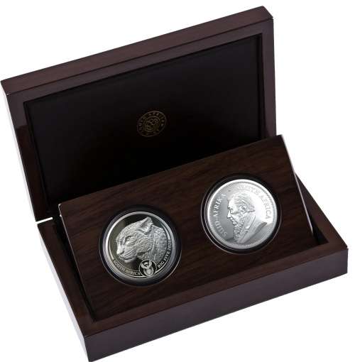 2020 BIG 5 Leopard 1oz & Krugerrand Privy 1oz Silver Proof Coin Set