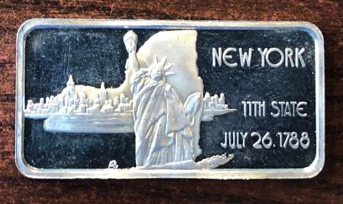 New York 1oz SILVER (999) Bar