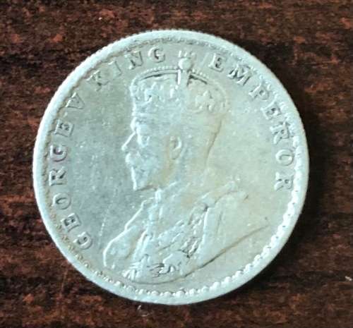1919 British INDIA ½ Rupee SILVER Coin