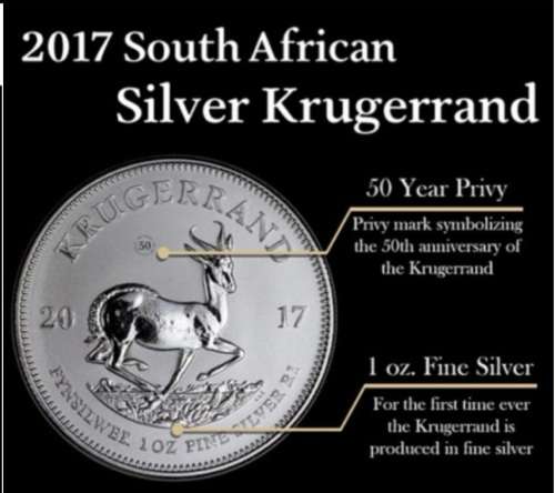 2017 SILVER 1oz PU Krugerrand (50th Anniversary)
