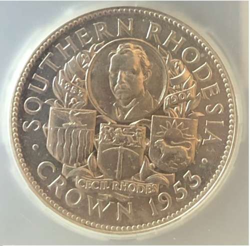 1953 Southern Rhodesia SILVER Crown (MS62)