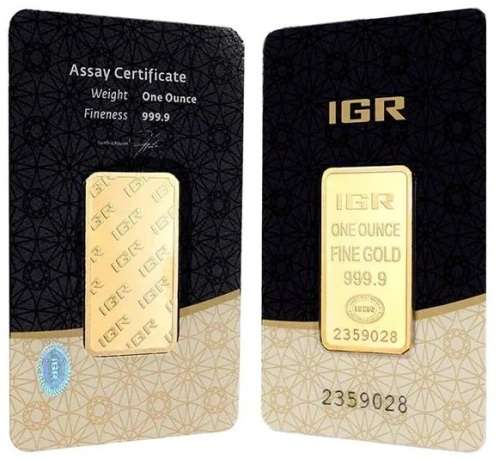 GOLD 1g Pure / Fine 24k IGR Bullion Bar