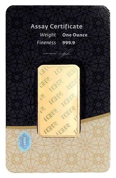 GOLD 1g Pure / Fine 24k IGR Bullion Bar