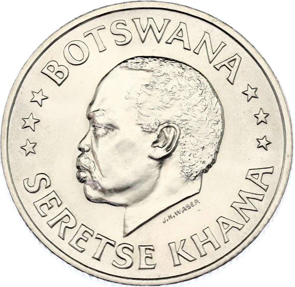 1966 Botswana 50 cents `Independence` SILVER Coin