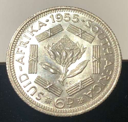 1955 Silver 6D UNC