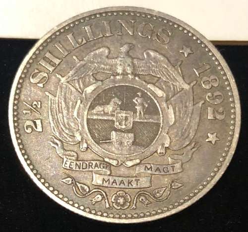1892 ZAR Silver 2 1/2 Shilling.