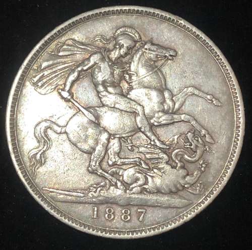 1887 Silver Great Britain Crown.