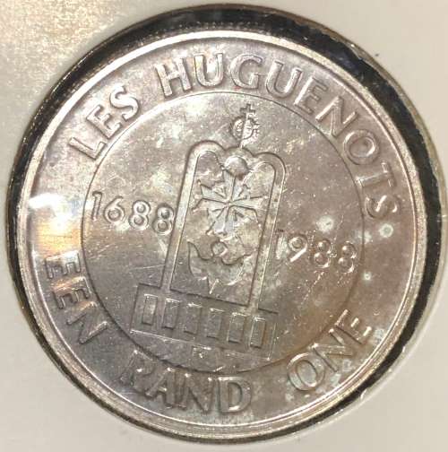 1988 SILVER One Rand ( Les Huguenots)