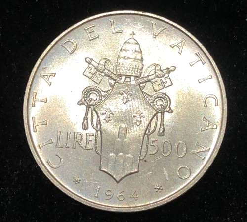 1964 Vatican City 500 Lire( KM 83.2)