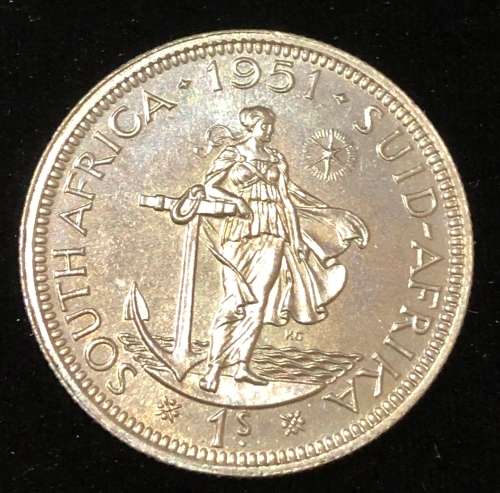 1951 Silver Proof One Shilling.