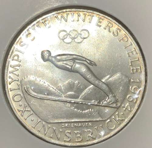 1964 Austrian Silver 50/- ( KM 2896) UNC.    (.900 Fineness)