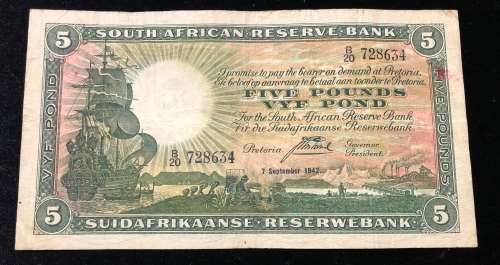 Five Pounds.Type 5. J.Postmus ,7 September 1942