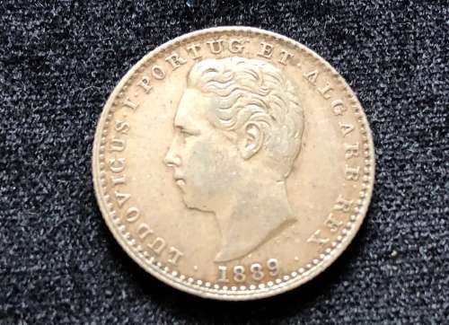1889 Portuguese Silver 100 Reis ( KM 510 )