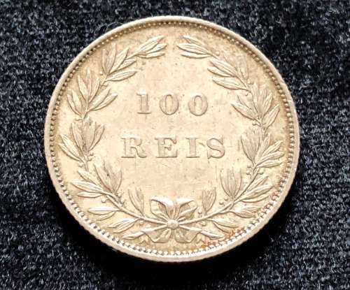 1889 Portuguese Silver 100 Reis ( KM 510 )