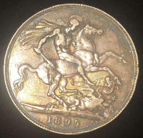 1895 Silver Great Britain Crown.
