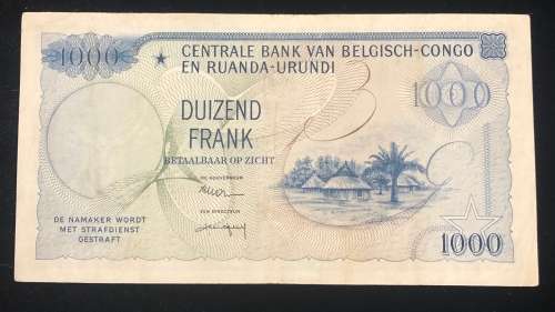 Belgium Congo 1000 Francs 15/08/58