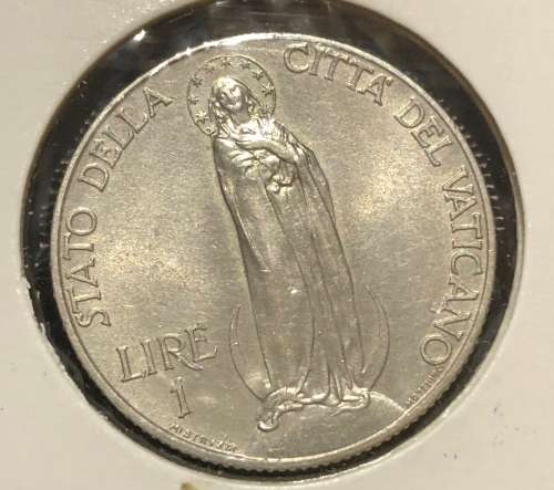 1937 Vatican City 1 Lire ( KM 5)