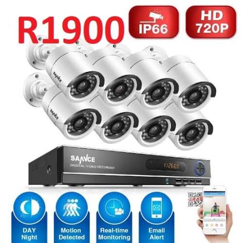 8 Channel DVR system with 8 x 2MP digital camera's and internet remote-viewing CCTV is an analog hig