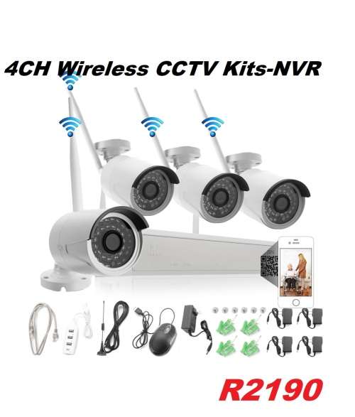 4CH Wireless CCTV Kits-NVR Built-in Wifi Router, Bandwidth-friendly Support Video Preview/Recording/