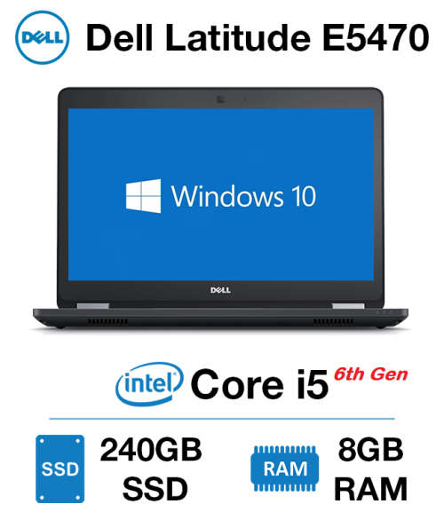 Dell Latitude E5470 Business Laptop | Intel Core 6th Generation i5-6300U | 8 GB DDR4 | 256 GB SSD |