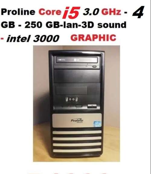 Mecer Proline Intel Core i5 3.0, 250GB HDD, 4GB Ram,DVD-6ch sound-USB-LAN (refurbished)