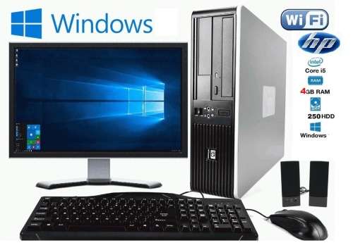 HP DESKTOP PC CORE i3 , 4GB RAM, 250GB HD, DVD-RW, 19` lcd + wifi WIN  ETC