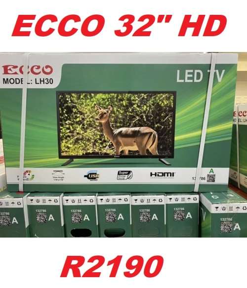 ECCO 32` HD LED TV(led-32FHDB) -+ remote(NEW)  guaranteed