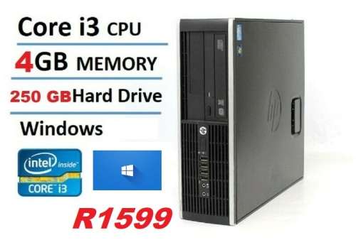 HP PRO 6300  SFF INTEL CORE I3 - 3.1GHZ -  4GB DDR3 -250GB