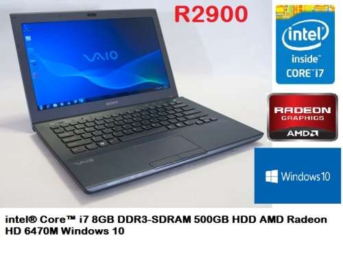 Sony VAIO Notebook 33.8 cm (13.3`) HD Intel® Core i7 8 GB DDR3-SDRAM 500 GB HDD