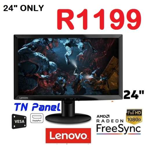 Lenovo 24` HD 60 Hz Monitor (with FREE VGA cable!)