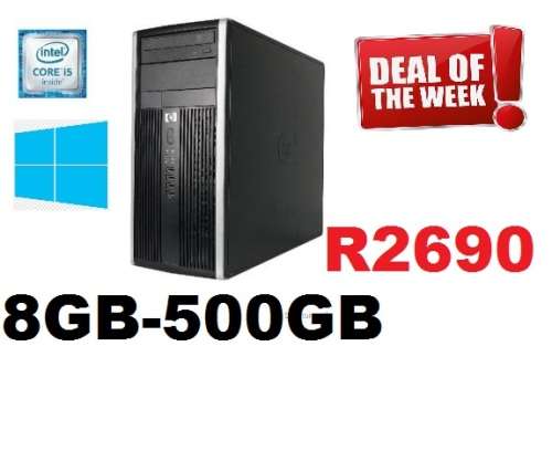 HP 8200 Elite Pro Intel i5 Tower PC - Win 10-8GB-500GB