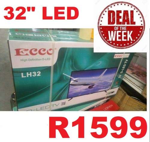 ECCO 32` HD LED TV(led-32FHDB) -+ remote(NEW)  guaranteed