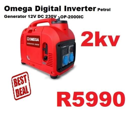 Omega Digital Inverter Petrol Generator 12V DC 230V - 1.8KW OP-2000IC