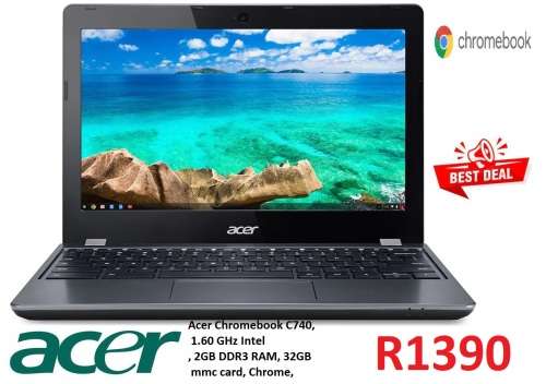 Acer Chromebook C740-C4PE, 1.60 GHz Intel , 2GB DDR3 RAM, 32GB  mmc card, Chrome, 11` Sc