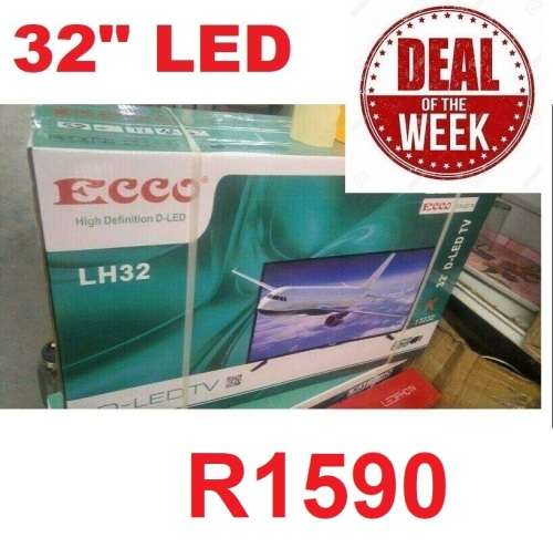 ECCO 32` HD LED TV(led-32FHDB) -+ remote(NEW)  guaranteed