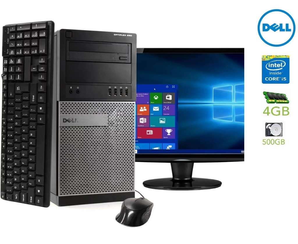 Dell Desktop Computer 3020 Core i5 3.2GHz 8GB RAM 500  HD and a 22` LCD Monitor (Refurbished)
