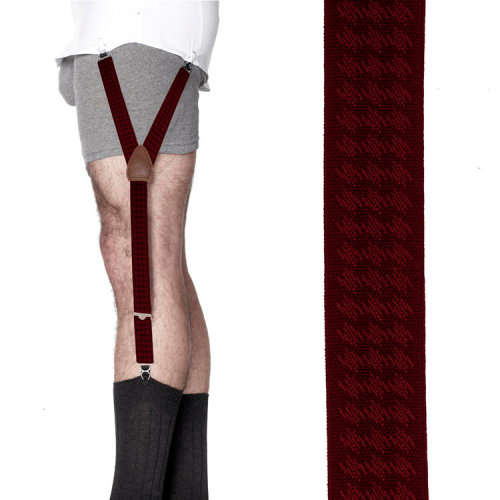 Shirttail Garter Houndstooth Red by KK & Jay Supply Co.