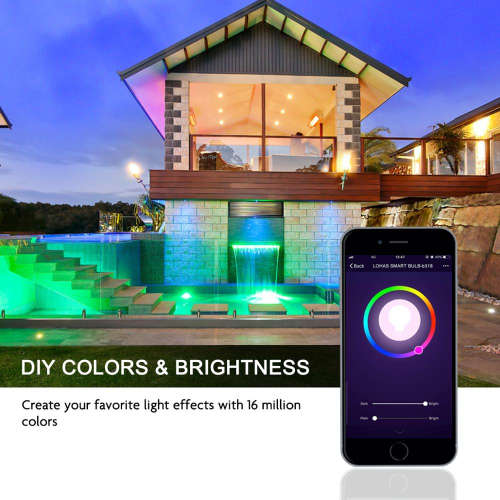 Wifi Control 20W Smart LED Floodlight Outdoor IP66 Waterproof Compatible with Alexa & Google home