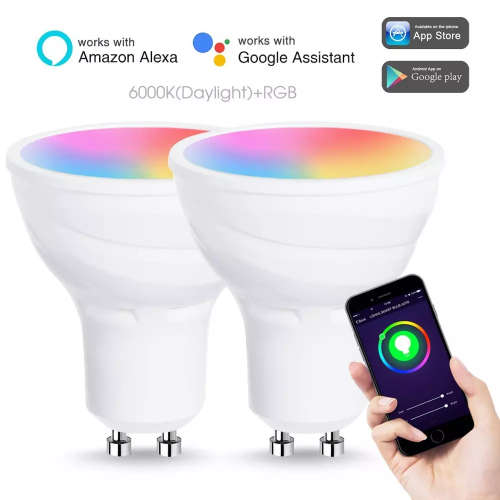 Wifi Control Smart LED 5W RGBW Spotlight GU10 Bulb Compatible with Alexa & Google Home **Sale**