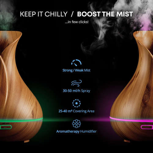 Smart WiFi Essential Oil Aromatherapy Ultrasonic Air Diffuser Humidifier (Light Brown)