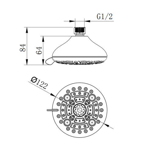 OverHead Mist Water Saving Bathroom Shower Head (Chrome Plated)