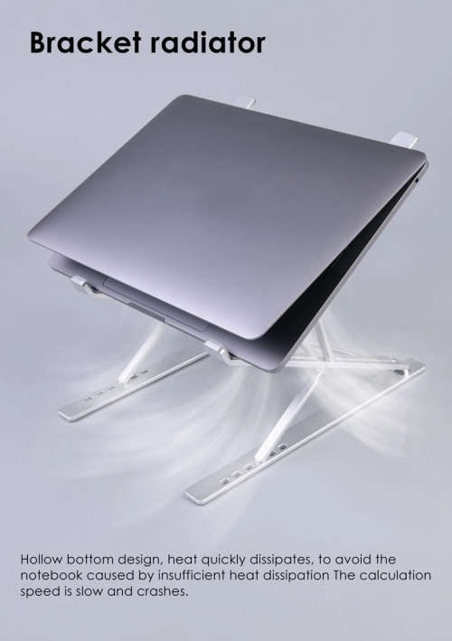 Double Foldable Portable Adjustable Laptop Mobile Tablet iPad Notebook Desk Stand for Office Home