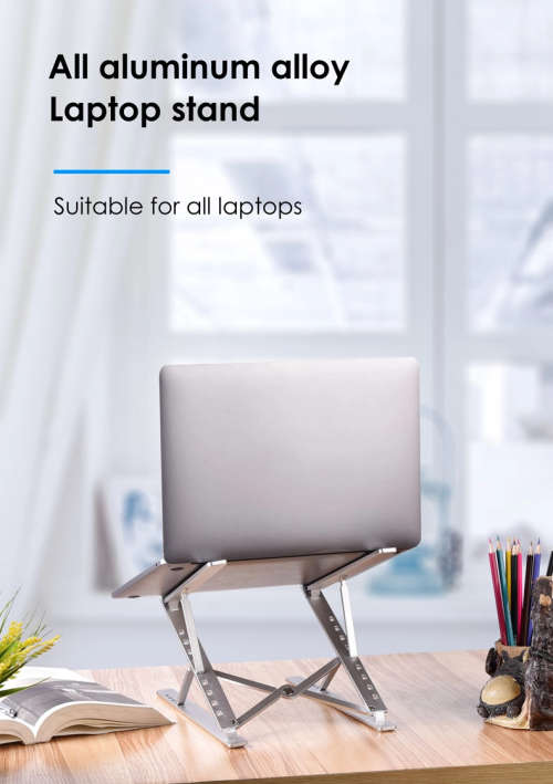 Double Foldable Portable Adjustable Laptop Mobile Tablet iPad Notebook Desk Stand for Office Home