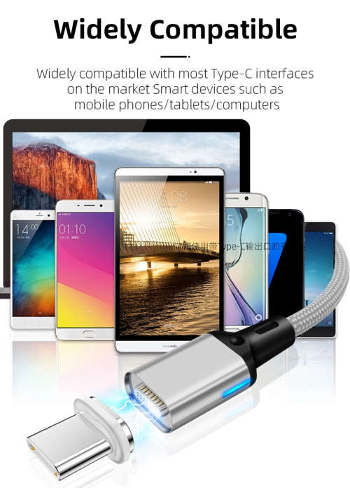 Magnetic Cable PD 20V 5A 100W Universal Laptop Type C to C Ultra-Fast Magnetic Charger 1.8m