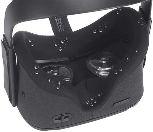 VR Face Silicone Mask Face Cover for Oculus Quest 1 Face Pad Cushion Sweatproof Lightproof - Black