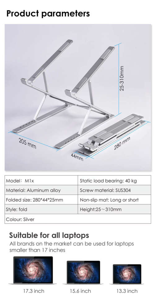 Double Foldable Portable Adjustable Laptop Mobile Tablet iPad Notebook Desk Stand for Office Home