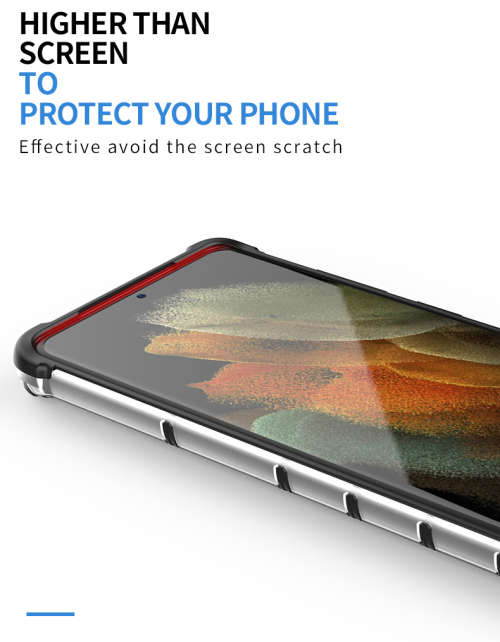 Samsung Galaxy S21 Ultra Shockproof Honeycomb Cover - Transparent **Sale**